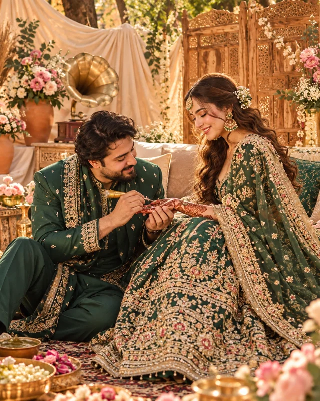 Reyansh and Siya at the Mehndi
