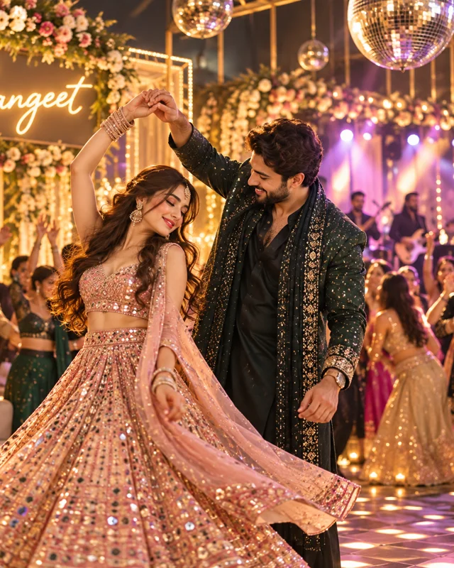 Reyansh and Siya at the Sangeet